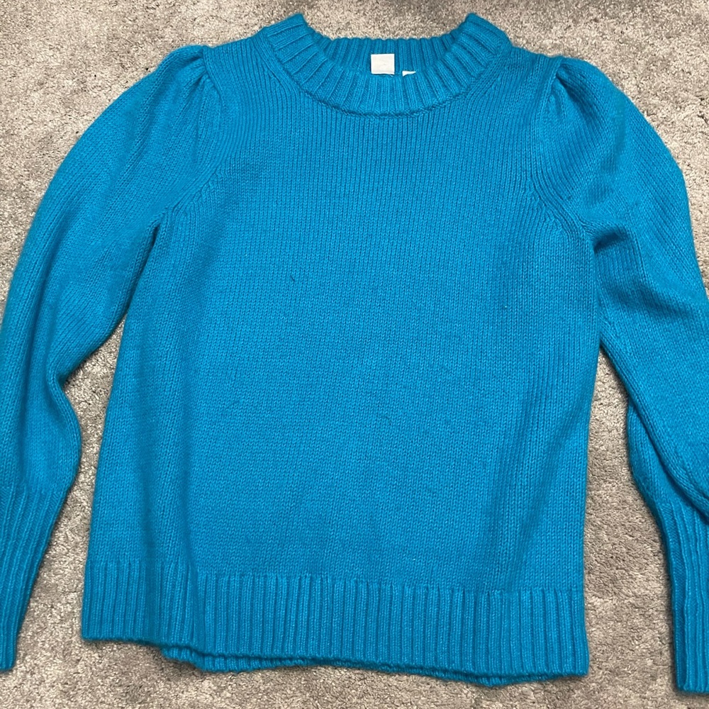Bright blue sweater